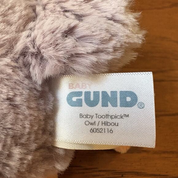 Gund Baby Toothpick Owl Plush 6052116 11" Soft Gray Stuffed Animal Bird - Picture 4 of 4